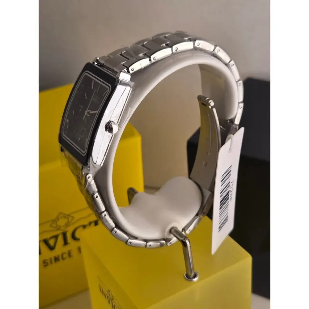 Invicta Celestial 70288 Womens Quartz Tank Watch Black Dial Stainless Steel New